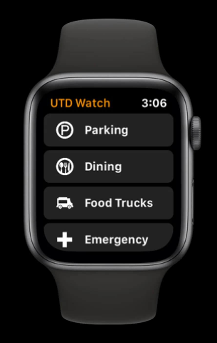 UT Dallas Apple Watch app screen